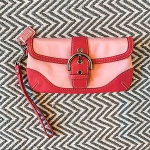 Pink Coach Wristlet Clutch